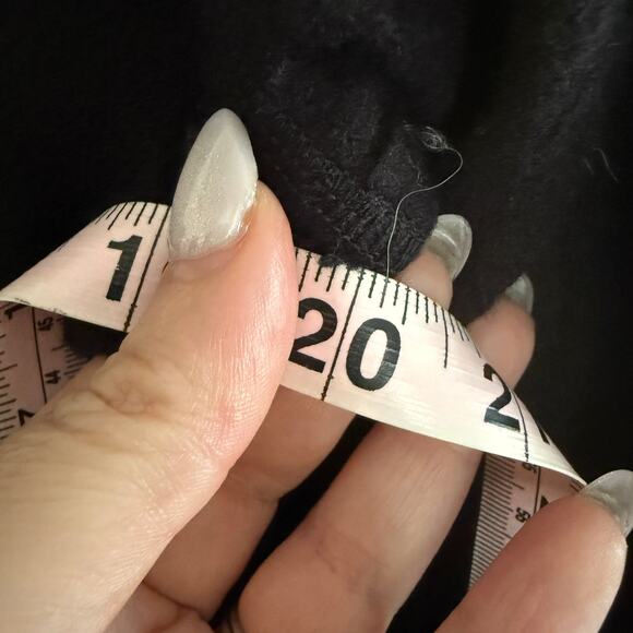 EILEEN FISHER Black Merino Wool and Leather Minimalist Asymmetrical Coat Medium - Picture 7 of 9